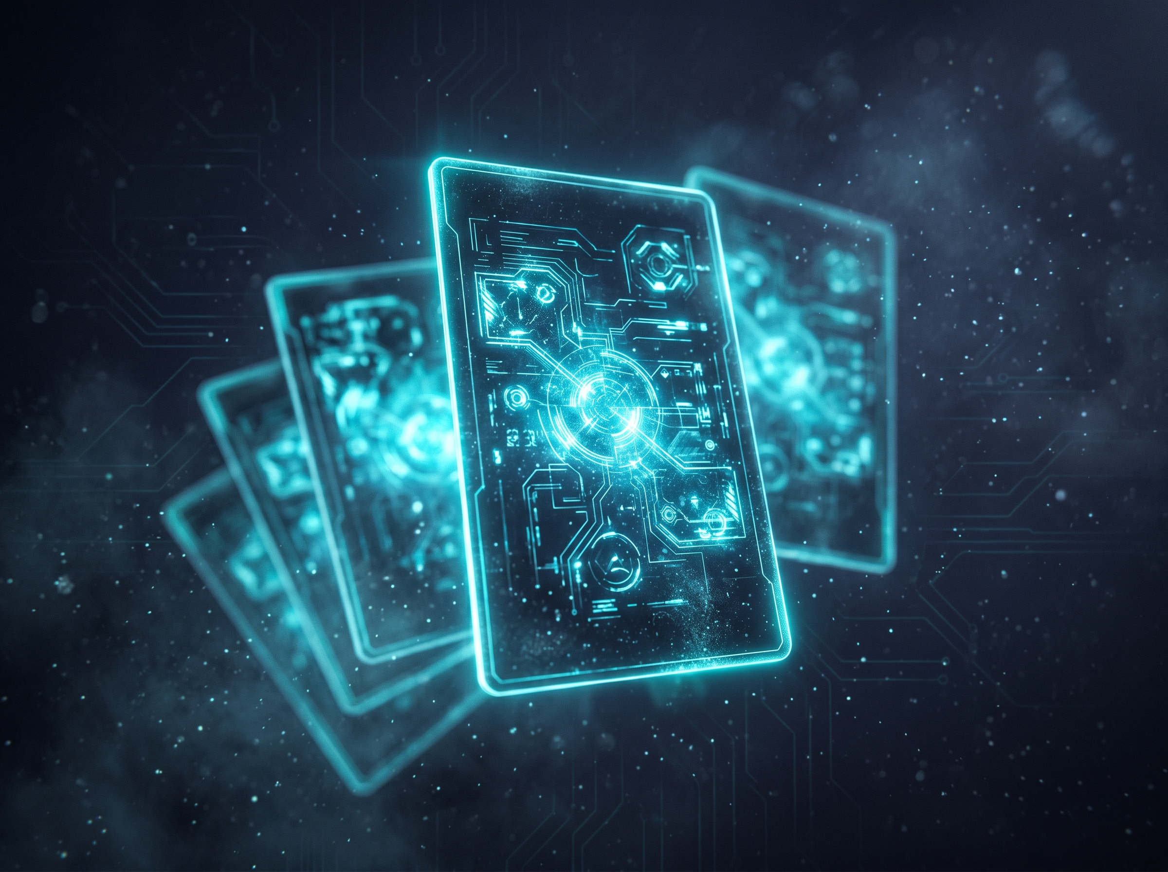 Slash command library — floating cards